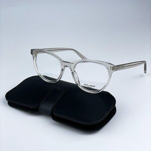 NEW Saint Laurent SL589 003 Beige Clear Oval Women Eyeglasses